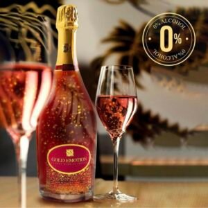 Jus de raisin pétillant rosé non alcoolisé.